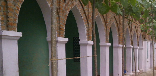 Arched corridor at the madrasa