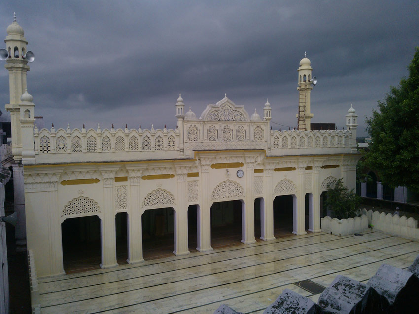 Historic white façade of Siraj-ul-Uloom in Sambhal